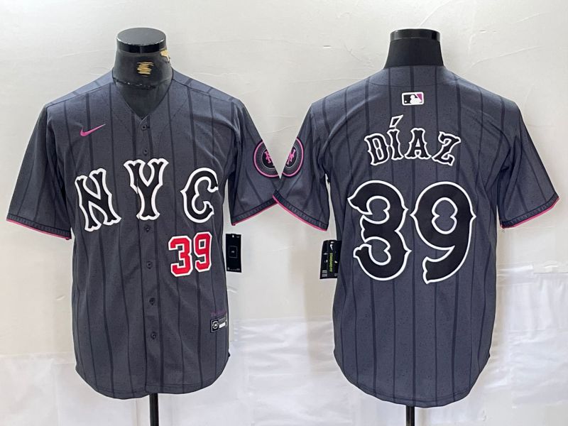 Men New York Mets #39 Diaz Black City Edition 2024 Nike MLB Jersey style 1->new york mets->MLB Jersey